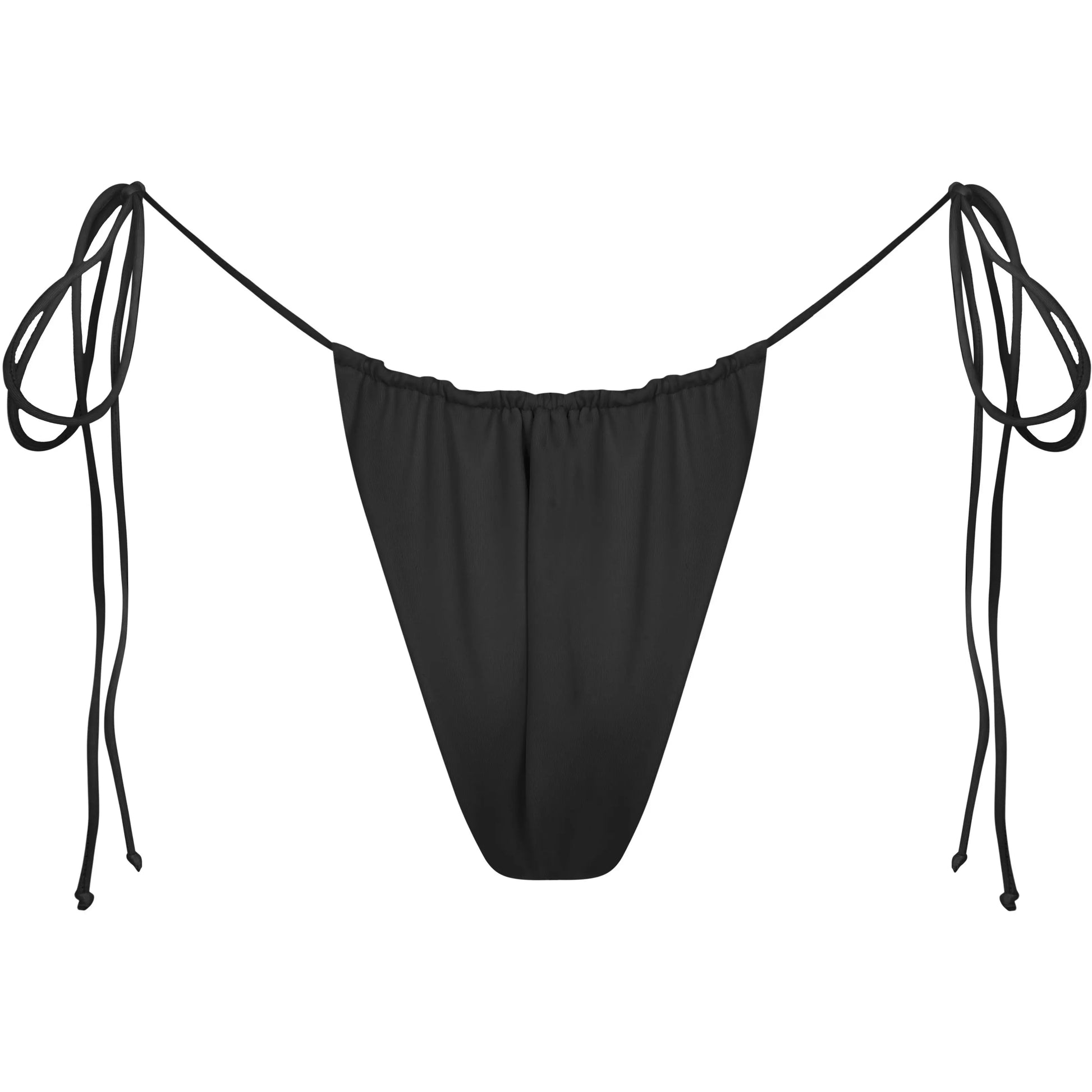 DAYA BOTTOMS - BLACK- SIDE TIE BIKINI BOTTOMS - Tshala Swim.