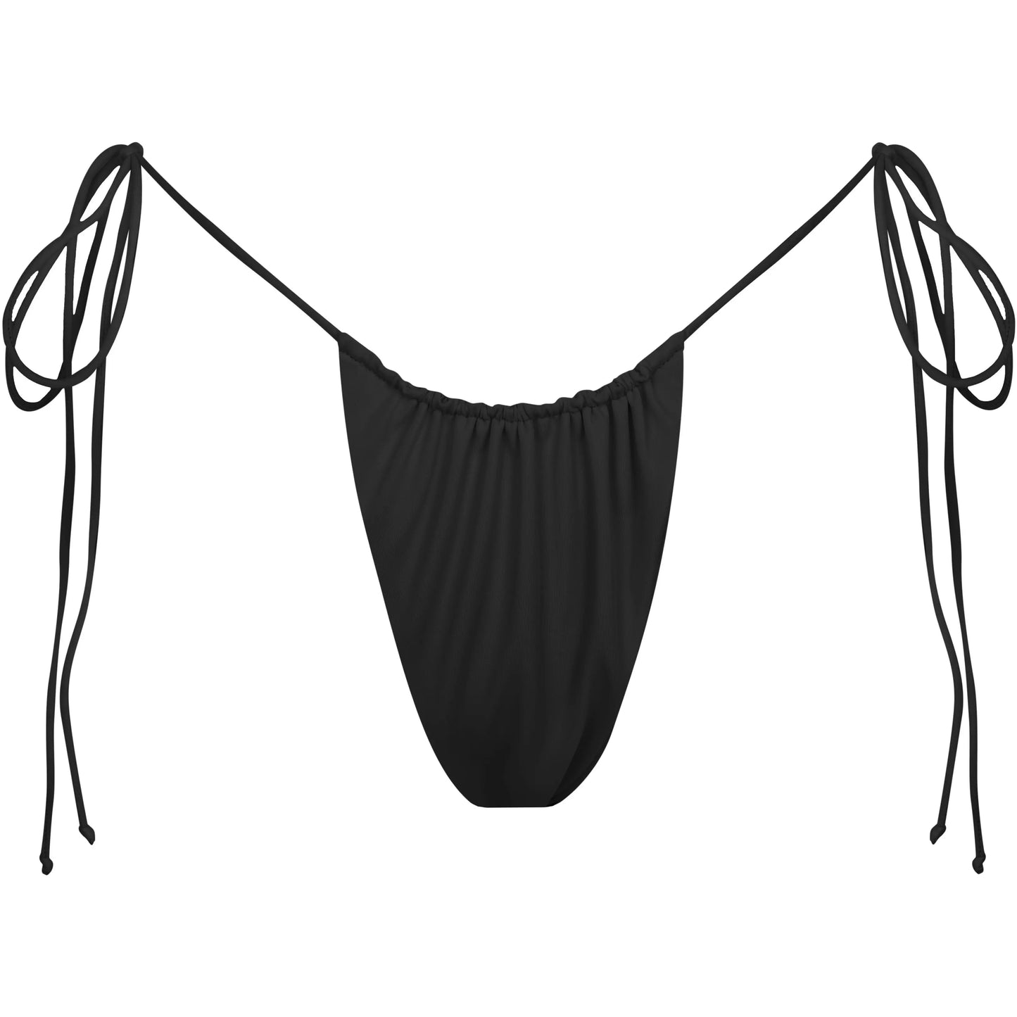 DAYA BOTTOMS - BLACK- SIDE TIE BIKINI BOTTOMS - Tshala Swim.