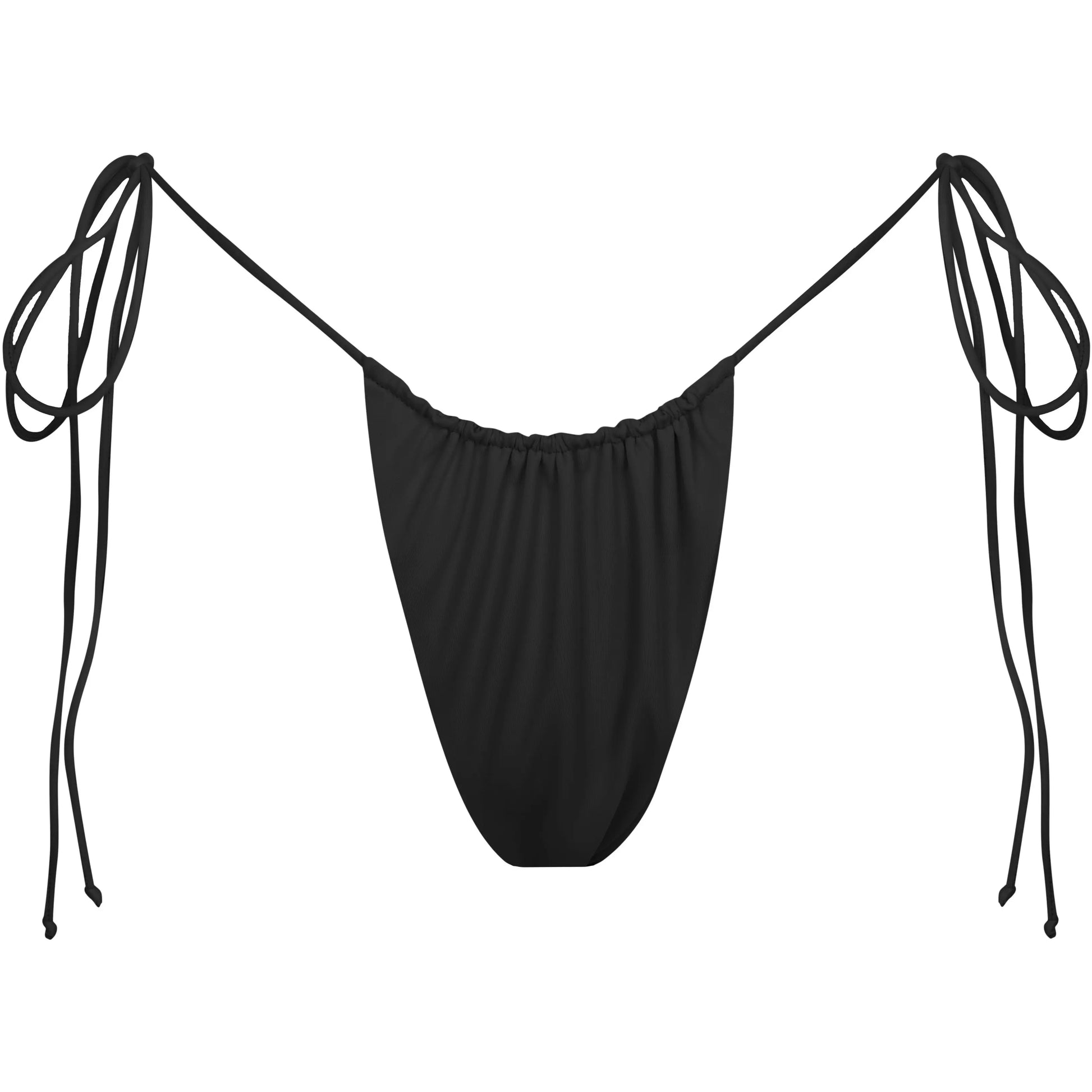 DAYA BOTTOMS - BLACK- SIDE TIE BIKINI BOTTOMS - Tshala Swim.